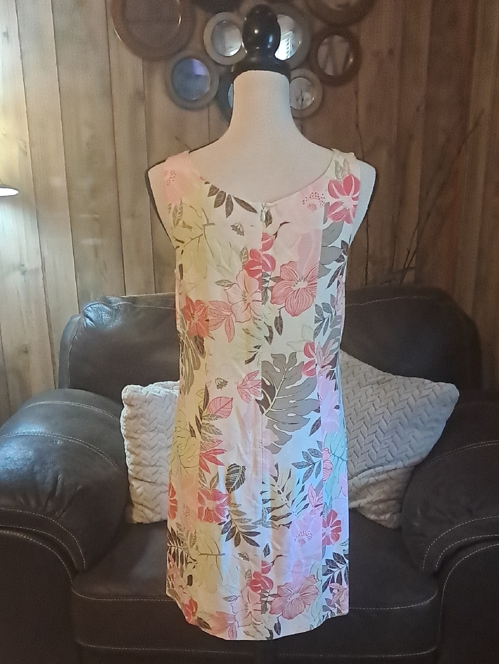 Tommy Bahama Tropical Silk Midi Dress Pink Floral Hawaiian Beach Wedding Vacay - Picture 4 of 9